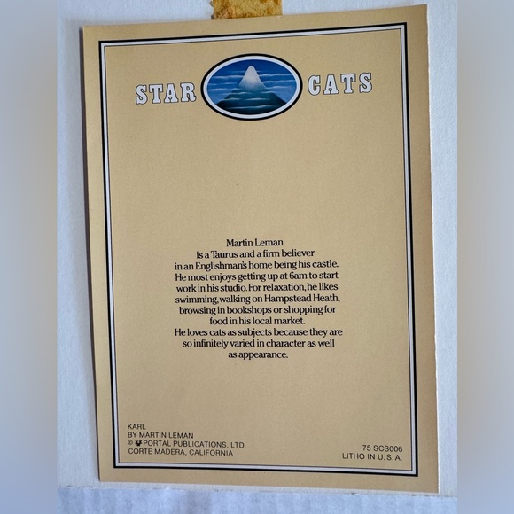 3 Vintage 1980 Martin Leman anthropomorphic cat unframed lithographs.8”x10” - Picture 8 of 16